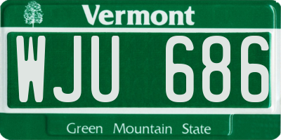 VT license plate WJU686