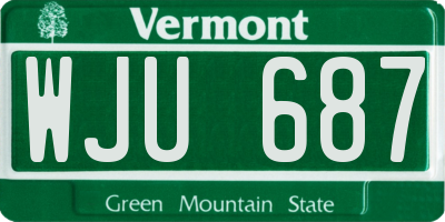 VT license plate WJU687