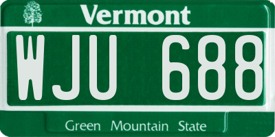 VT license plate WJU688