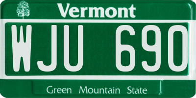 VT license plate WJU690