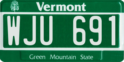 VT license plate WJU691