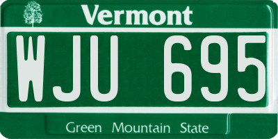 VT license plate WJU695