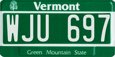 VT license plate WJU697