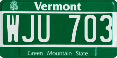 VT license plate WJU703