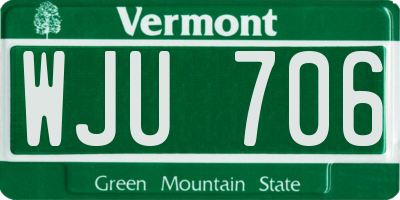 VT license plate WJU706