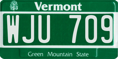 VT license plate WJU709