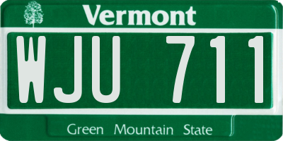 VT license plate WJU711