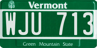 VT license plate WJU713