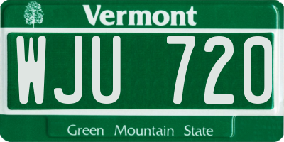 VT license plate WJU720