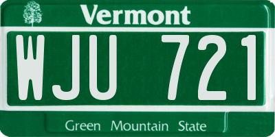 VT license plate WJU721