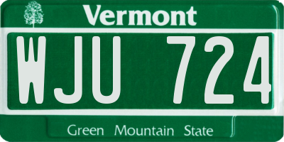 VT license plate WJU724