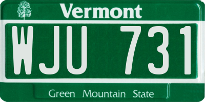 VT license plate WJU731