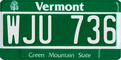 VT license plate WJU736