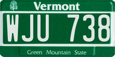 VT license plate WJU738