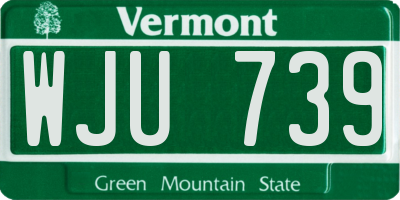 VT license plate WJU739