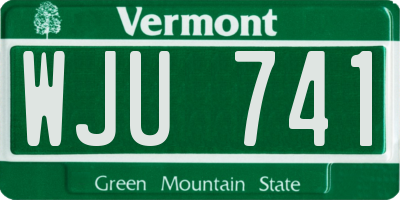 VT license plate WJU741