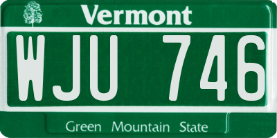 VT license plate WJU746