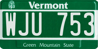 VT license plate WJU753