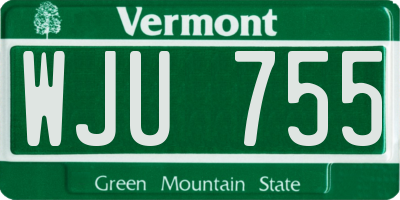 VT license plate WJU755