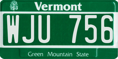 VT license plate WJU756