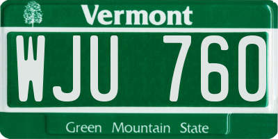VT license plate WJU760