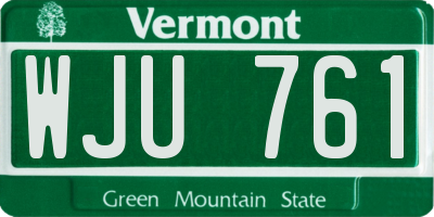 VT license plate WJU761