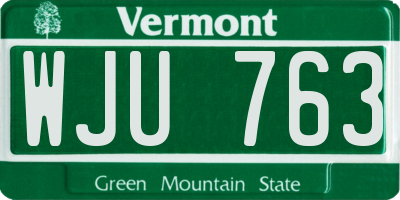 VT license plate WJU763