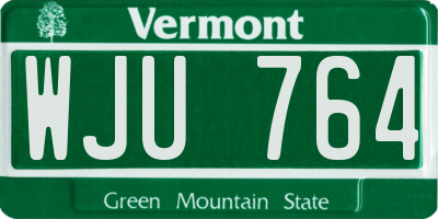 VT license plate WJU764