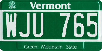 VT license plate WJU765