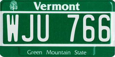 VT license plate WJU766