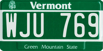 VT license plate WJU769