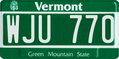 VT license plate WJU770