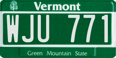 VT license plate WJU771