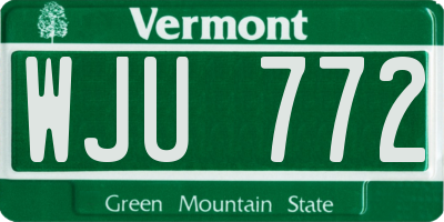 VT license plate WJU772