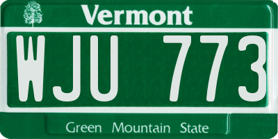 VT license plate WJU773
