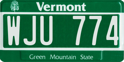 VT license plate WJU774