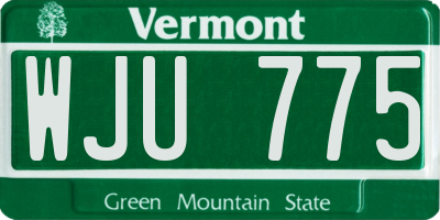 VT license plate WJU775