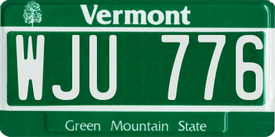 VT license plate WJU776