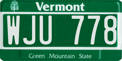 VT license plate WJU778