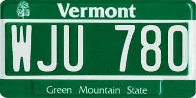 VT license plate WJU780