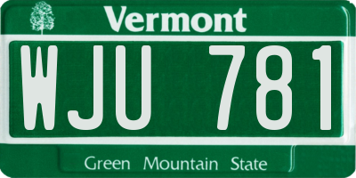 VT license plate WJU781