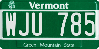 VT license plate WJU785