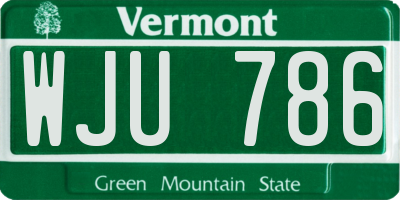 VT license plate WJU786
