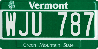 VT license plate WJU787