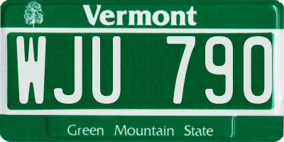 VT license plate WJU790