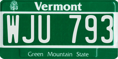 VT license plate WJU793