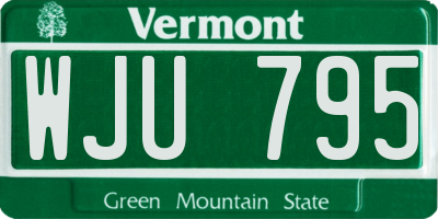 VT license plate WJU795
