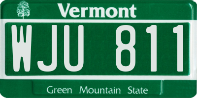 VT license plate WJU811