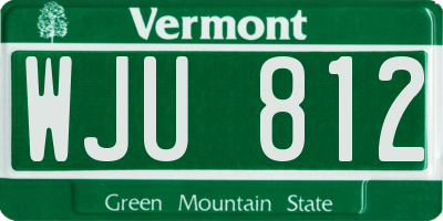VT license plate WJU812
