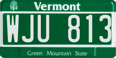 VT license plate WJU813